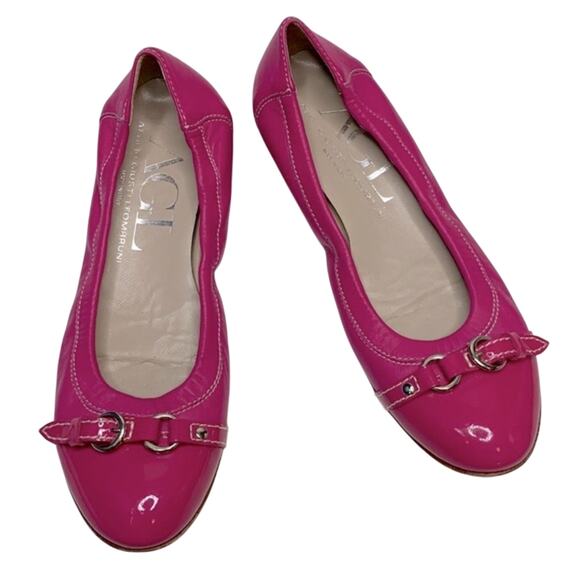 AGL Cap-toe Monika Hot Pink Ballet Flat Shoe S-151 Sz 37 EU / 7 US - Picture 1 of 9